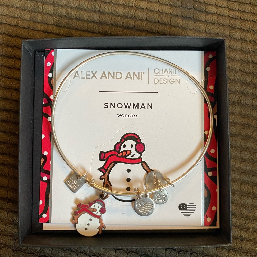 Alex and Ani Snow Man Charm Bangle